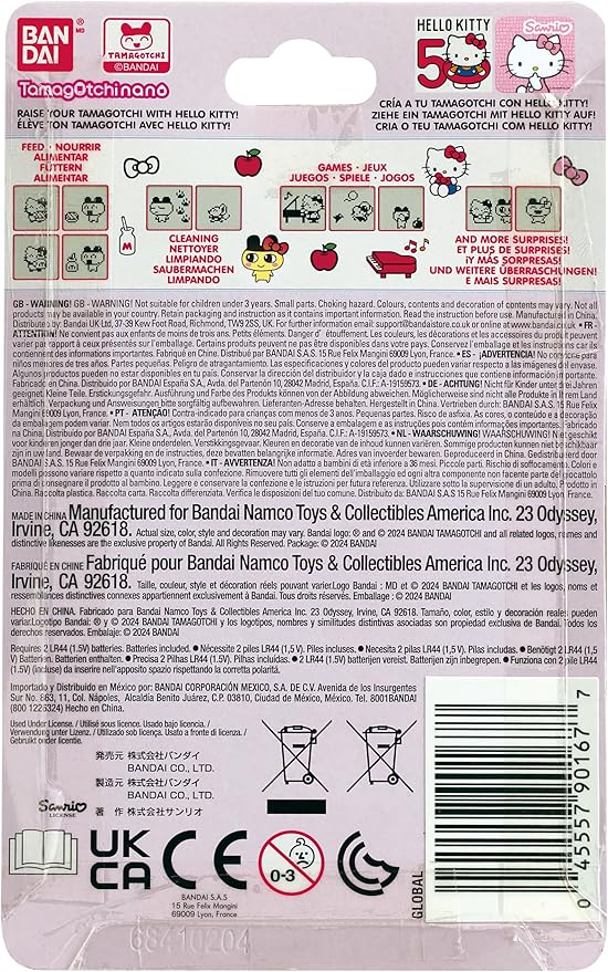 TAMAGOTCHI Bandai Hello Kitty (Blue) 50th Anniversary Special Edition (90166) | Collectible Virtual Pet | Theme Games, Exclusive Accessories and Memorial Design, 90167