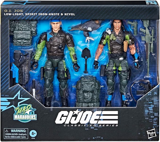 G.I. Joe Classified Series #128, Mad Marauders Low-Light, Spirit Iron-Knife & Niyol, 2 Collectible 6 Inch Action Figures with 28 Accessories