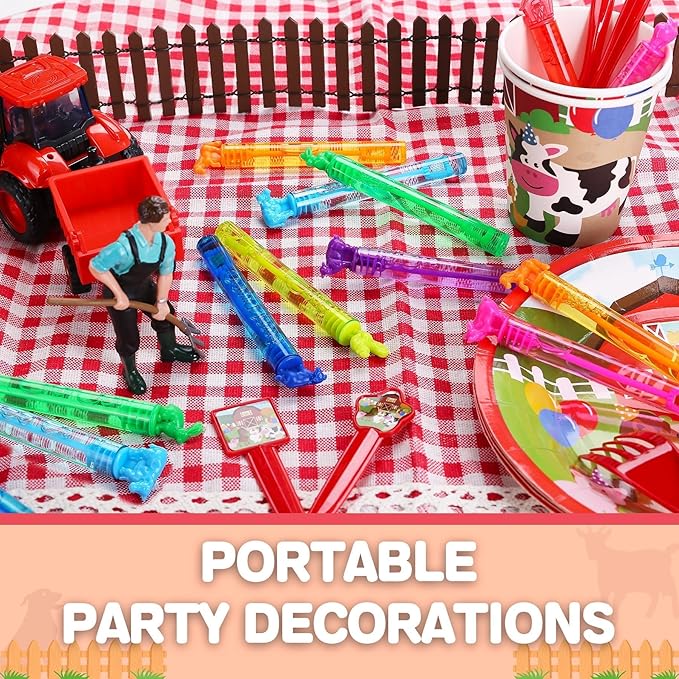 32Pcs Animal Farm Bubbles with Gift Box, Party Favors for Kid, Mini Dog/Horse Bubble Wands Bulk, Birthday Decoration, Pinata Filler, Goody Bag Stuffers Supplies, Carnival Prizes, Classroom Gift Toy