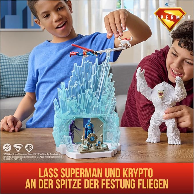DC Comics - Fortress Of Solitude Playset - Complete Game Universe From The Movie - 3 Figures Included - Super Hero And Super Villain - Collectible Toy - Child Gift - Child Toy Ages 4+