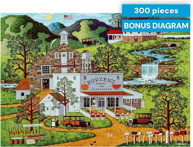 Buffalo Games Oversize Puzzle – Budzen’s by Charles Wysocki – 300-Piece Large Jigsaw Puzzle for Adults, Full Color Poster, Made in USA