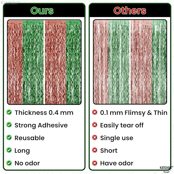 KatchOn, XtraLarge Wave Green and Brown Fringe Football Backdrop - 3.5x6.5 Feet, Pack of 2 | Football Party Decorations, Birthday Party Decorations, Safari Decorations, Jungle Party Decorations