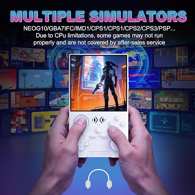 XF40V Retro Gaming Console and Handheld Game Console Pack, 4.0'' IPS Linux System, 64G TF Card & 20000+ Preloaded Classic Games, Portable Retro Game Device