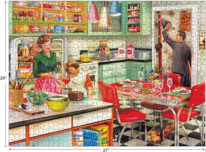 RoseArt - Back to The Past - Baking with Mom - 1000 Piece Jigsaw Puzzle for Adults
