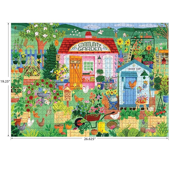 RoseArt - Hobby Haven - Community Garden - 1000 Piece Jigsaw Puzzle, Vibrant Garden Puzzle for Adults