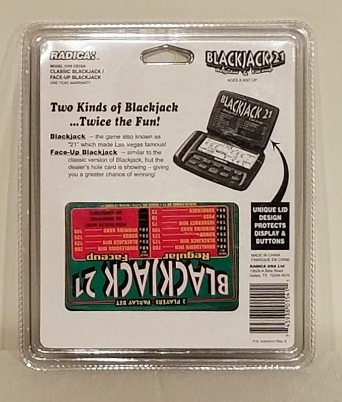 Blackjack 21 Handheld Game Featuring 2 Game Modes by Radica