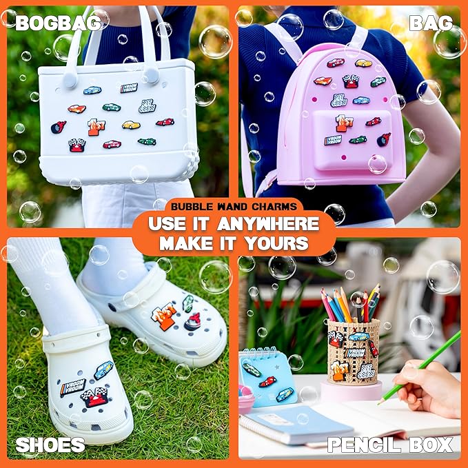 Race Car Party Favors for Kids – 24PCS Racing-Themed Bubble Wands, Great for Birthday Supplies, Pinata Fillers, Goodie Bags & Classroom Rewards