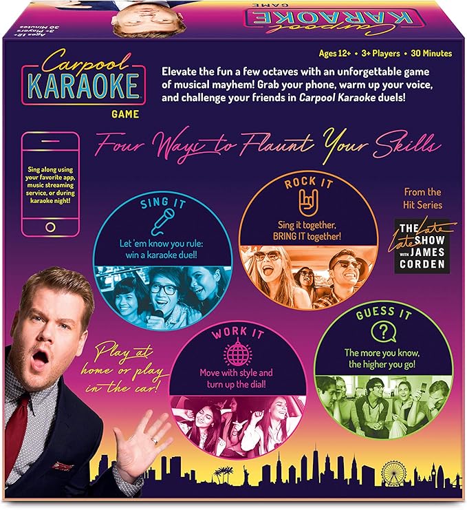 Carpool Karaoke Game, from The Hit Series The Late Late Show with James Corden, 3+ Players, 30 Minute Play Time, for Ages 12 and up