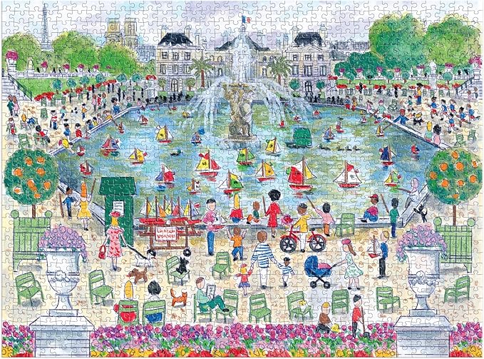 Galison Springtime in Paris – 1000 Piece Michael Storrings Puzzle Featuring The Ornamental Grand Bassin Pond in The Spring