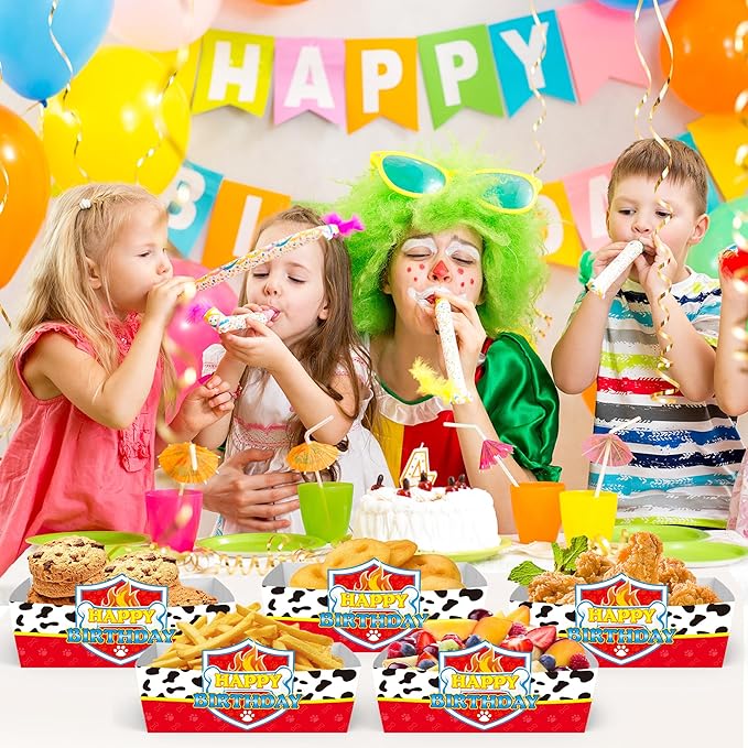 25Pcs Dog Paw Disposable Paper Food Trays for Dog Paw Theme Birthday Party Supplies Baby Shower Decorations