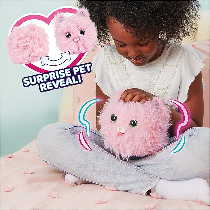 WHAT THE FLUFF?, Purr ‘n Fluff, Surprise Reveal Interactive Toy Pet with Over 100 Sounds and Reactions, Kids Toys for Girls Ages 5 and up