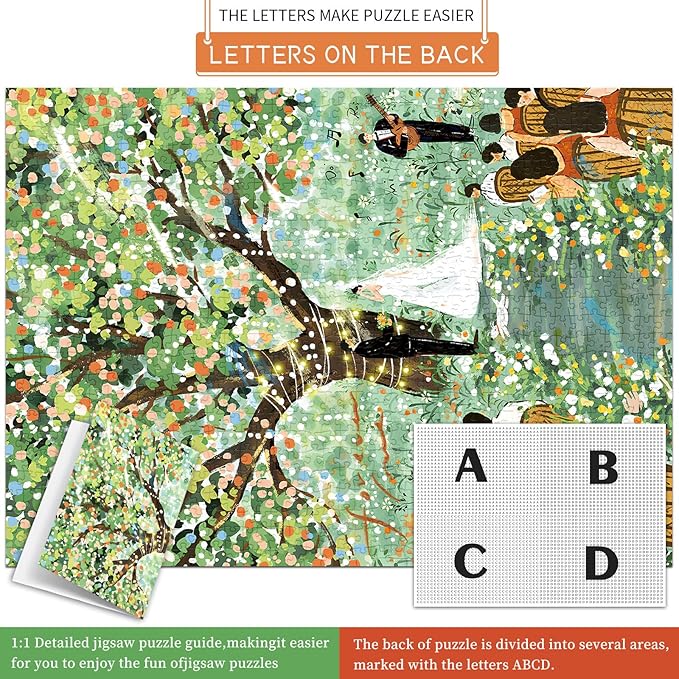 1000 Piece Puzzles for Adults, Wedding Puzzle, Romantic Wedding Jigsaw Puzzle 1000 Pieces for Adults Seniors, Fun Decor Challenging Couple Games Holiday Party Gifts -1:1 Poster
