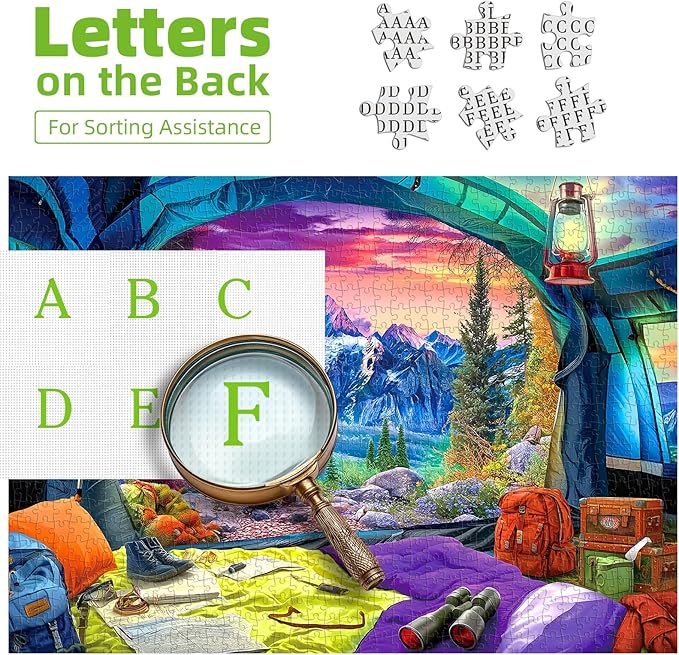 Spring Camping Site 500 Piece Puzzle for Adults, Fun Puzzles for Adults 500 Pieces with HD Print & Poster, 23 * 15 Inch Dust Free, for Gifts Halloween Christmas Family Games Lovers