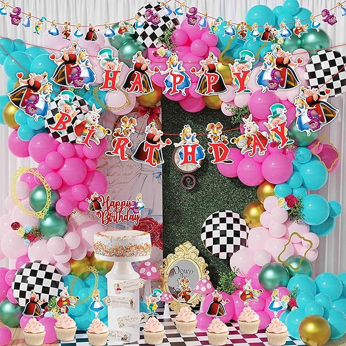 Seyal® Alice in Wondrland Theme Birthday Party Supplies