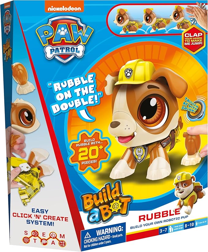 Goliath Build a Bot Paw Patrol Rubble - Build Your Own Robotic Pet - Ages 3-10, Small