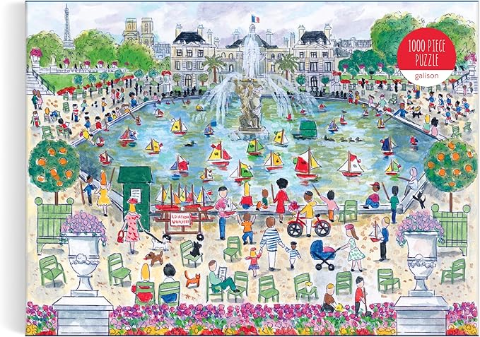 Galison Springtime in Paris – 1000 Piece Michael Storrings Puzzle Featuring The Ornamental Grand Bassin Pond in The Spring