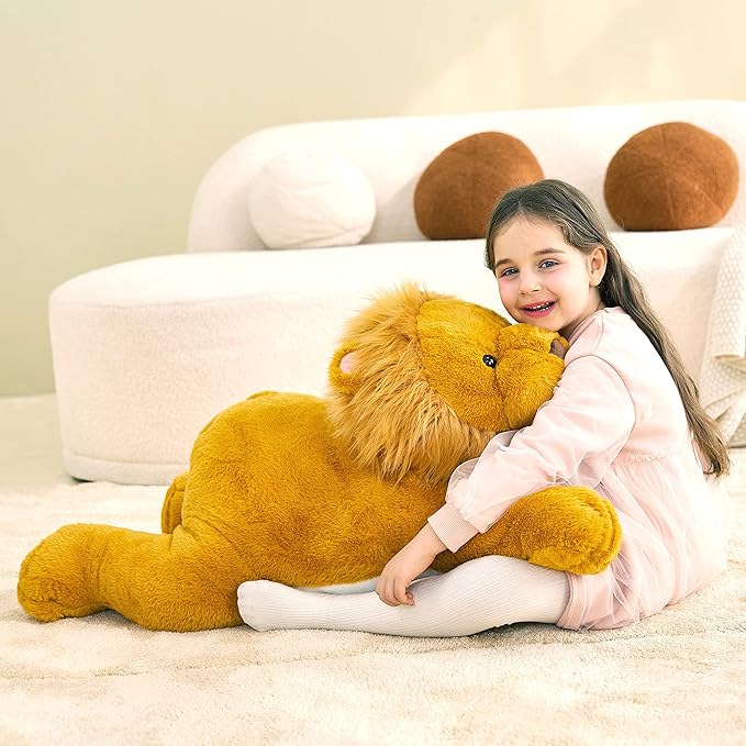 IKASA Large Lion Stuffed Animal Plush Toy,30" Giant Lions Cute Jumbo Soft Toys,Huge Big Size Plushy Fluffy Fat Oversized Plushie,Gifts for Kids Girls