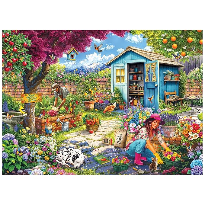 RoseArt - Hobby Haven - Couple in The Garden - 1000 Piece Jigsaw Puzzle for Adults