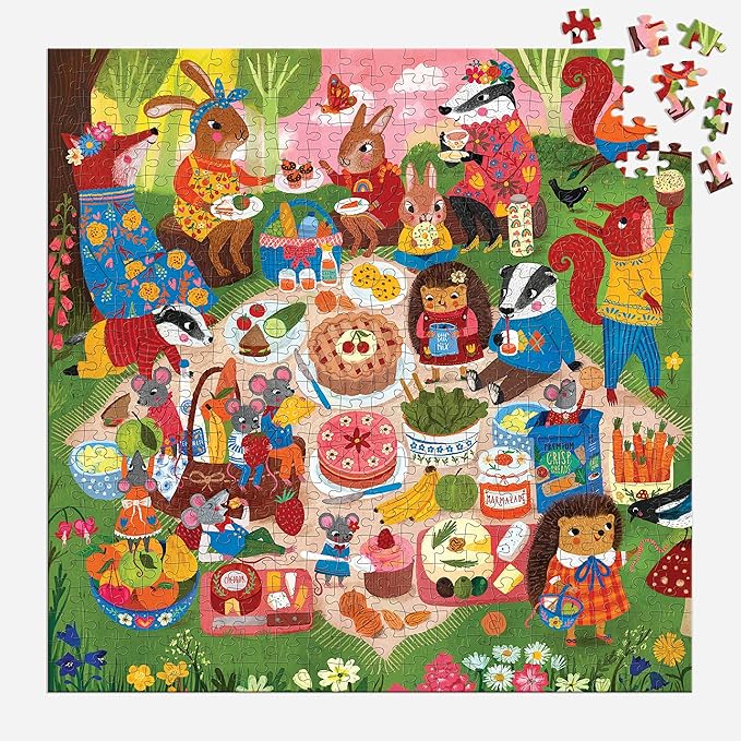 Mudpuppy Woodland Picnic 500 Piece Family Puzzle