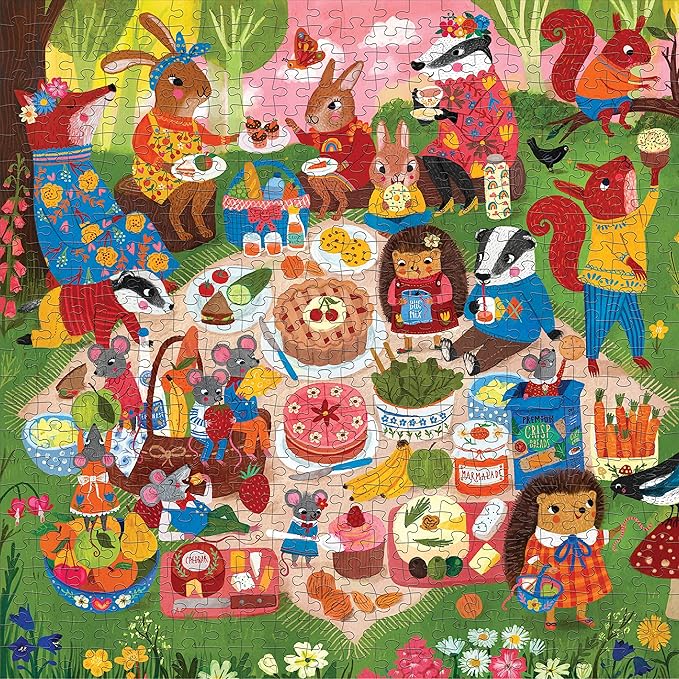 Mudpuppy Woodland Picnic 500 Piece Family Puzzle
