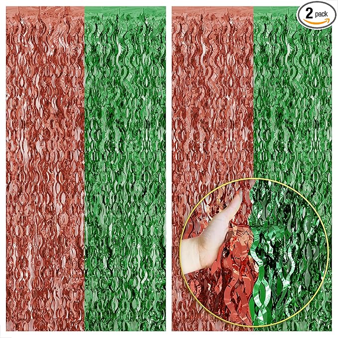 KatchOn, XtraLarge Wave Green and Brown Fringe Football Backdrop - 3.5x6.5 Feet, Pack of 2 | Football Party Decorations, Birthday Party Decorations, Safari Decorations, Jungle Party Decorations