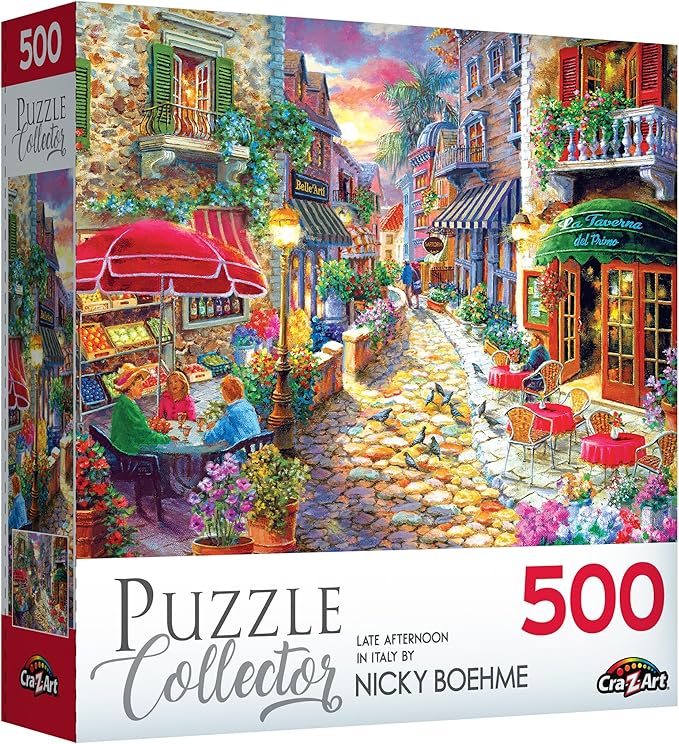 RoseArt - Puzzle Collector - Late Afternoon in Italy - 500 Piece Jigsaw Puzzle for Adults