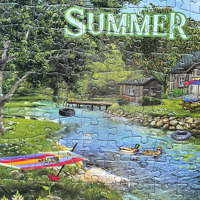 500 Piece Jigsaw Puzzles for Adults - Four Seasons | One Puzzle, Divided into Four Sections - Licensed by Chris Bigelow