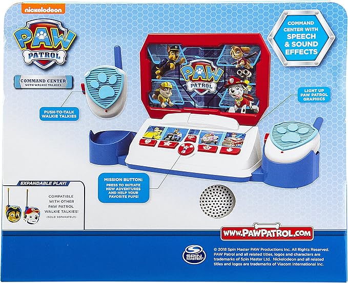 Paw Patrol Toy Walkie Talkie Command Center with Kid Friendly Two Way Radios, Built-in Speech & Sound Effects, Paw Patrol Toys for Kids