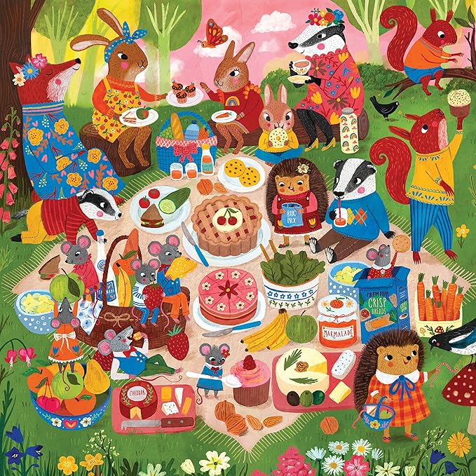 Mudpuppy Woodland Picnic 500 Piece Family Puzzle