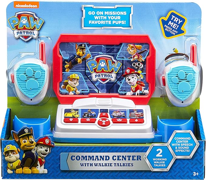 Paw Patrol Toy Walkie Talkie Command Center with Kid Friendly Two Way Radios, Built-in Speech & Sound Effects, Paw Patrol Toys for Kids